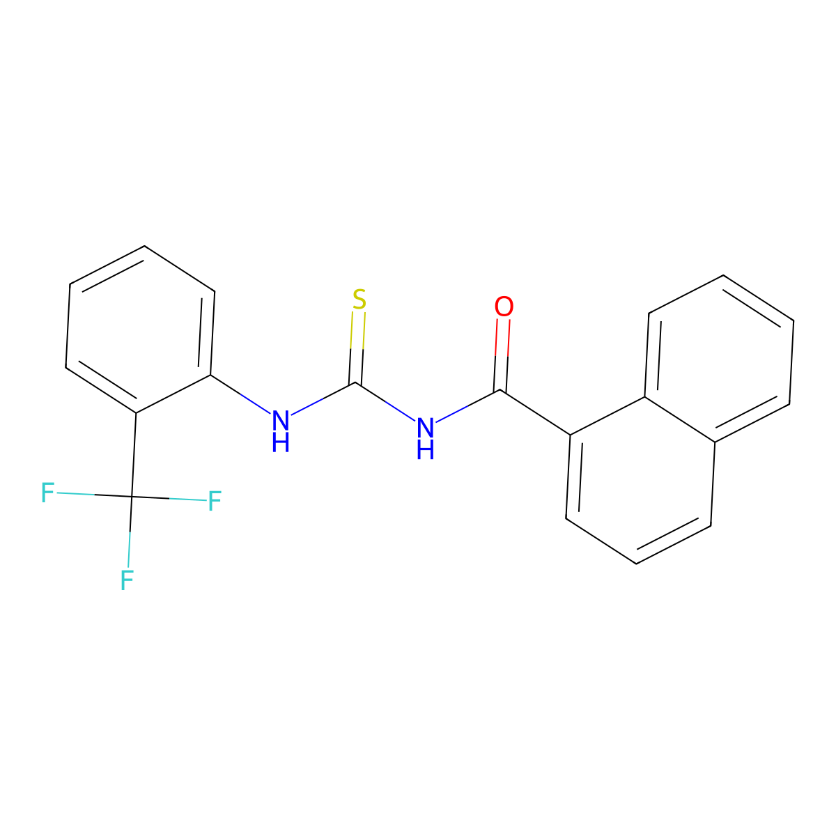 N-[[2-(trifluoromethyl)phenyl]carbamothioyl]naphthalene-1-carboxamide molecular structure, CAS 356079-51-1