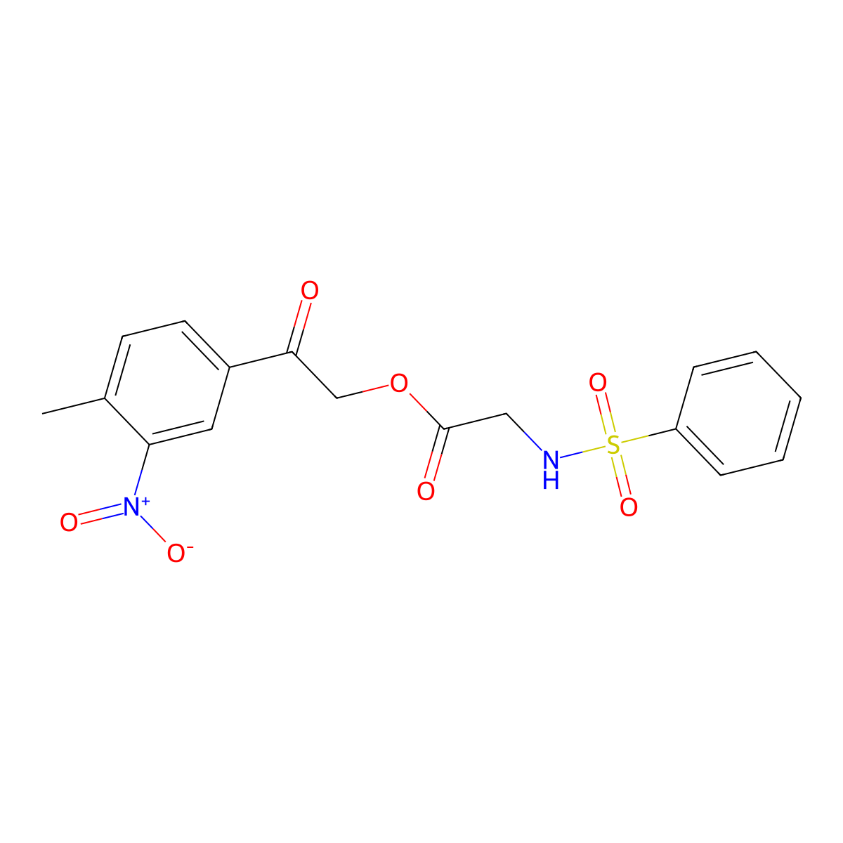 [2-(4-Methyl-3-nitrophenyl)-2-oxoethyl] 2-(benzenesulfonamido)acetate molecular structure, CAS 356079-58-8