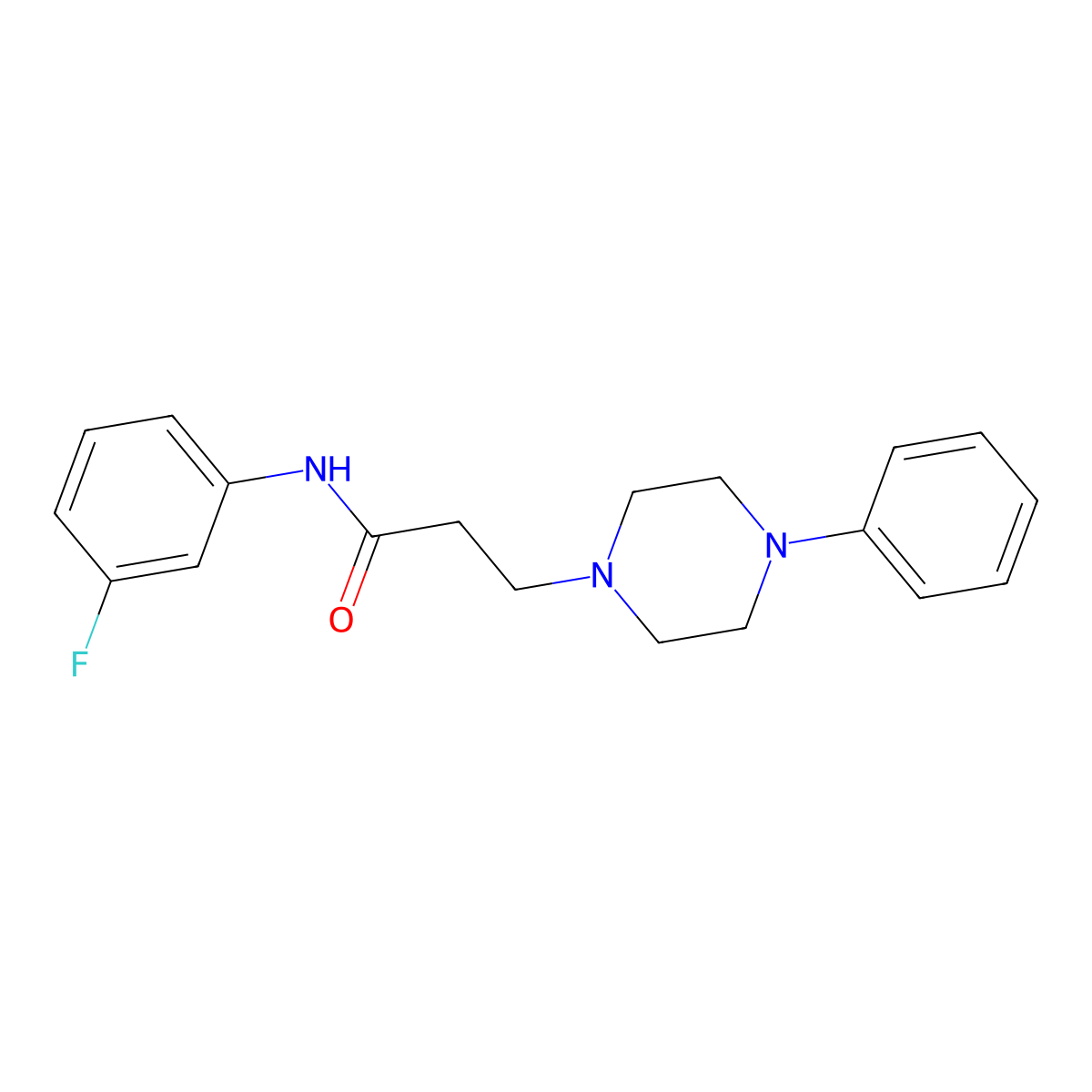 N-(3-fluorophenyl)-3-(4-phenylpiperazin-1-yl)propanamide molecular structure, CAS 356079-63-5