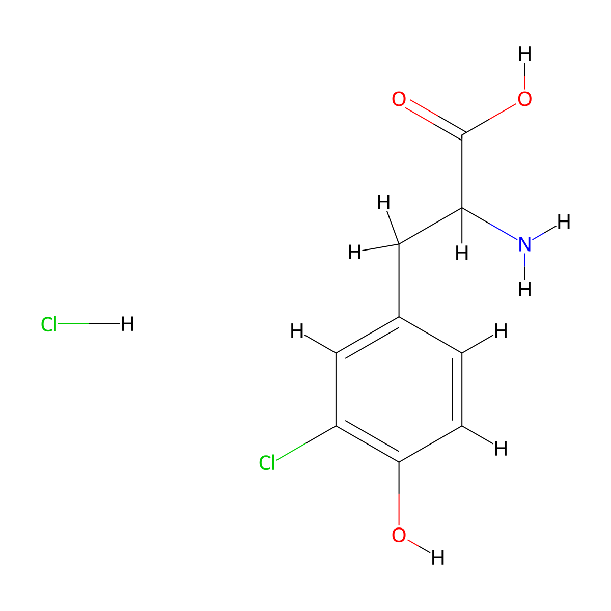 3-Chlorotyrosine--hydrogen chloride (1/1) molecular structure, CAS 35608-63-0