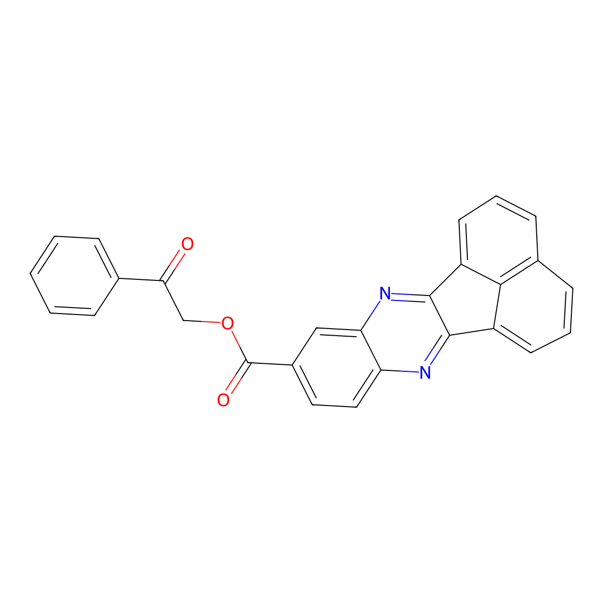 2-Oxo-2-phenylethyl acenaphtho[1,2-b]quinoxaline-9-carboxylate molecular structure, CAS 356081-12-4