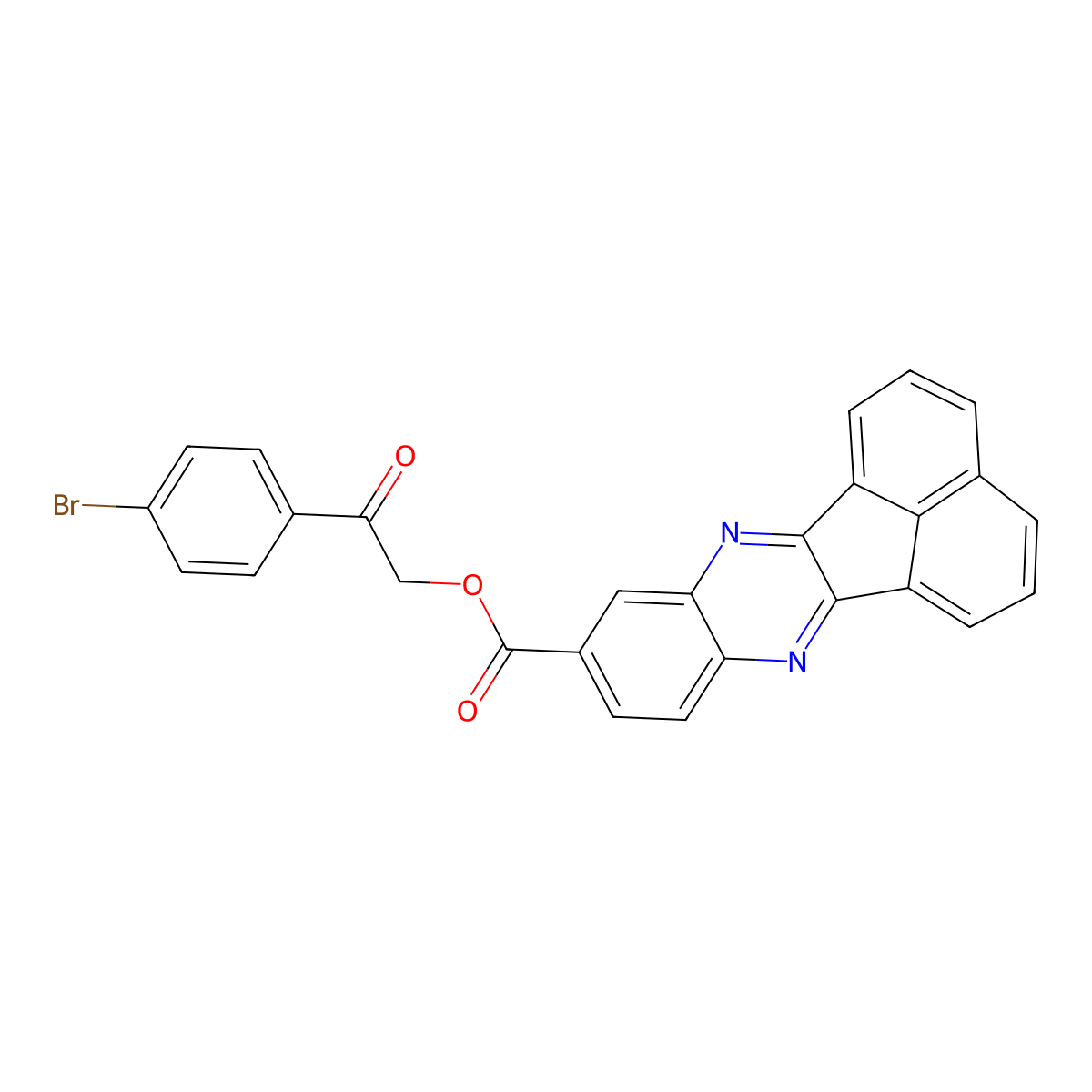 2-(4-Bromophenyl)-2-oxoethyl acenaphtho[1,2-b]quinoxaline-9-carboxylate molecular structure, CAS 356081-15-7