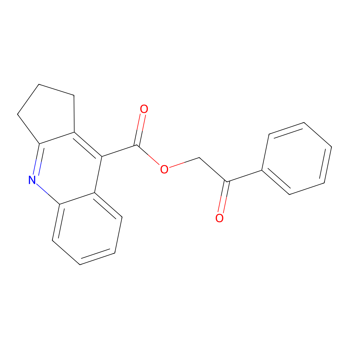 phenacyl 2,3-dihydro-1H-cyclopenta[b]quinoline-9-carboxylate molecular structure, CAS 356081-20-4