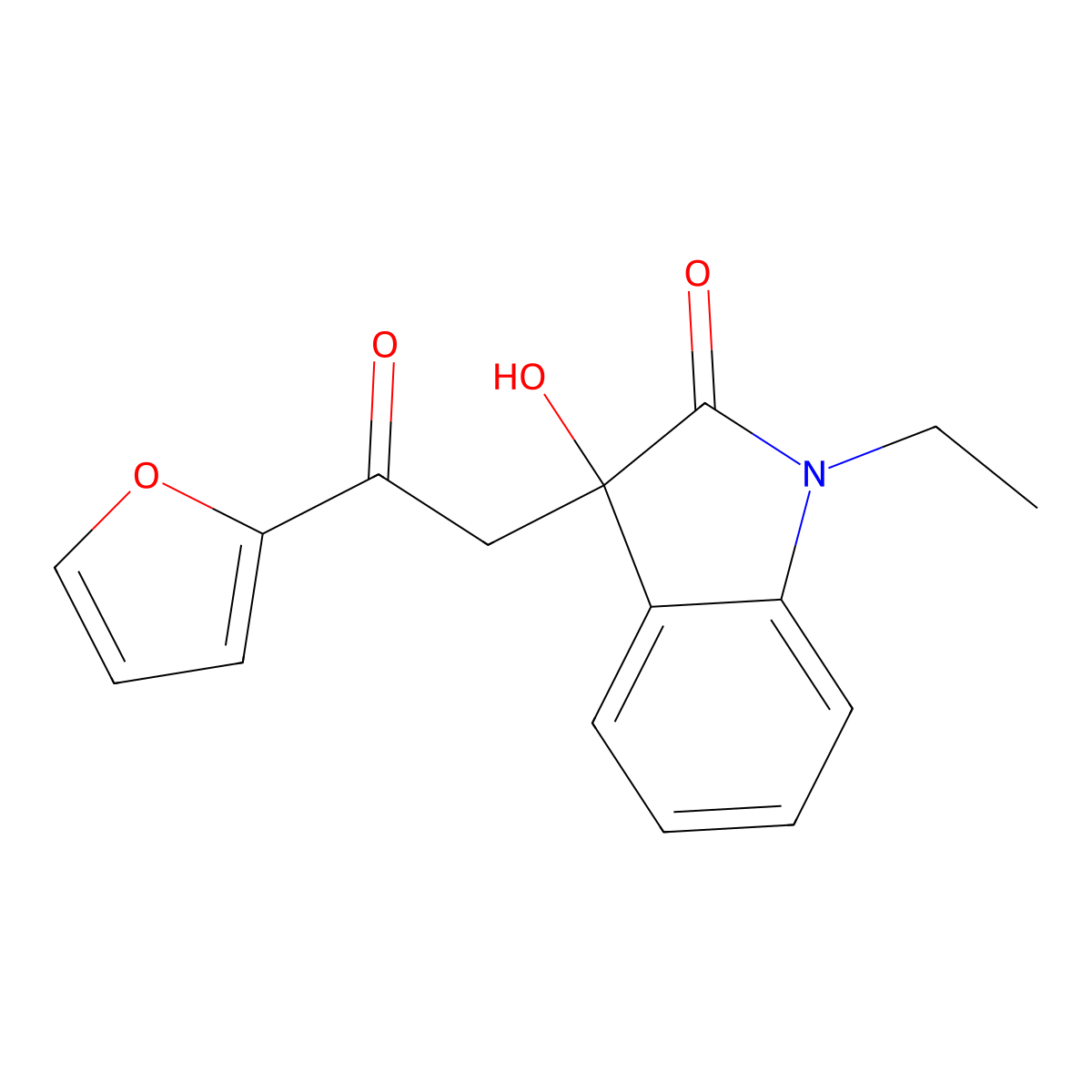 1-Ethyl-3-[2-(furan-2-yl)-2-oxoethyl]-3-hydroxyindol-2-one molecular structure, CAS 356081-50-0