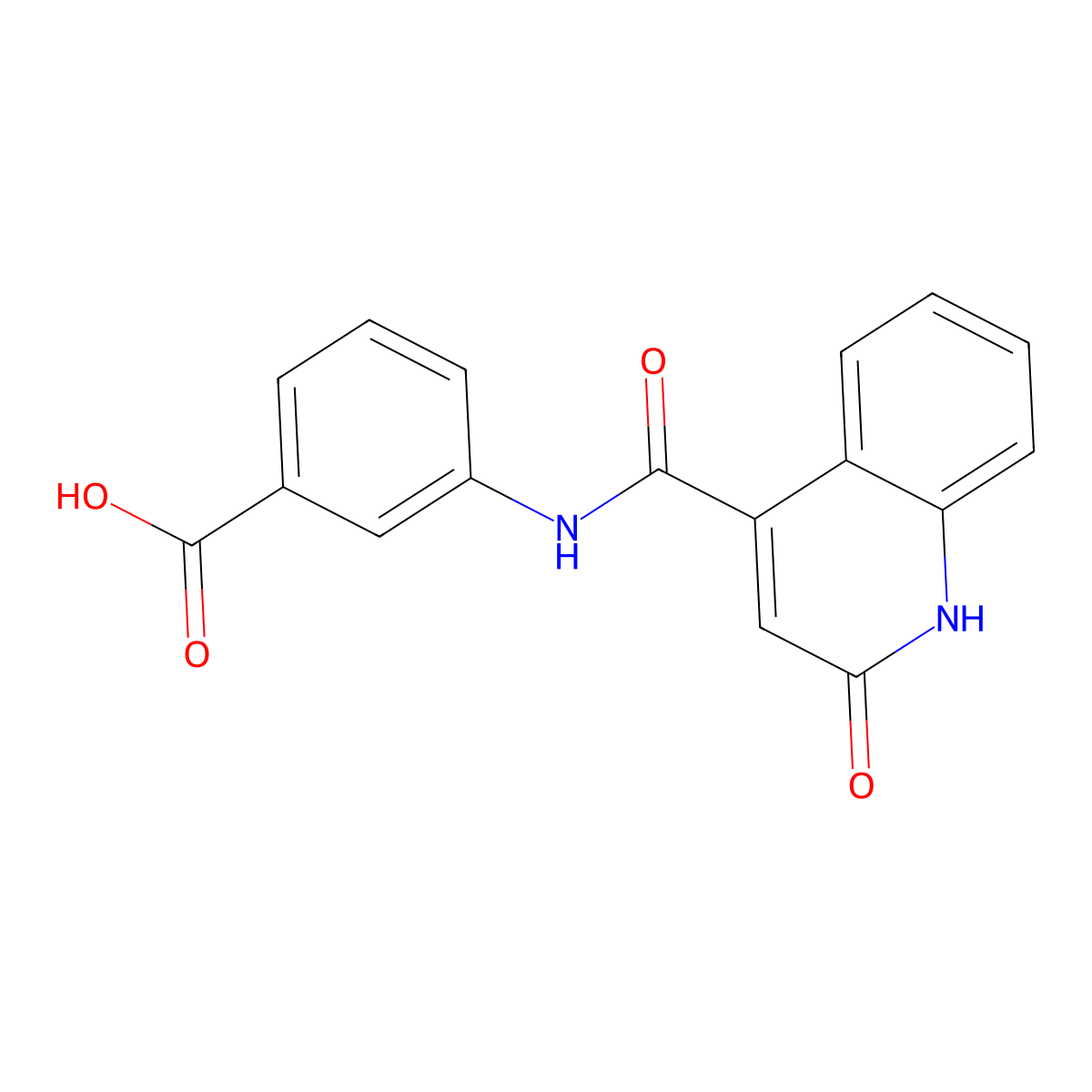 3-(2-Oxo-1,2-dihydroquinoline-4-amido)benzoic acid molecular structure, CAS 356081-52-2