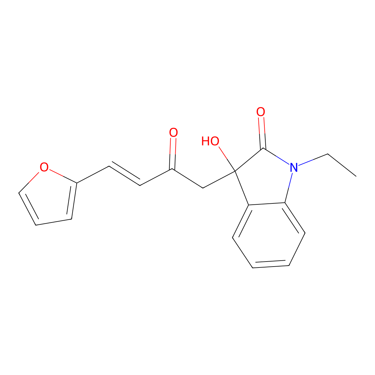 1-Ethyl-3-[4-(2-furanyl)-2-oxo-3-buten-1-yl]-1,3-dihydro-3-hydroxy-2H-indol-2-one molecular structure, CAS 356081-53-3
