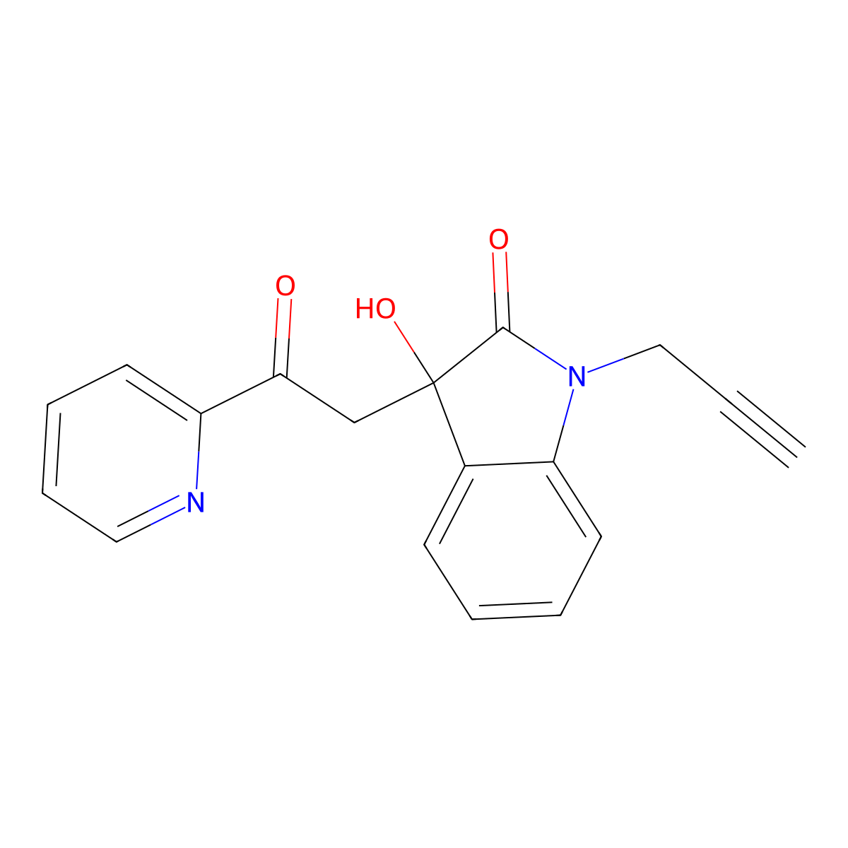 3-Hydroxy-3-(2-oxo-2-pyridin-2-ylethyl)-1-prop-2-ynylindol-2-one molecular structure, CAS 356081-73-7