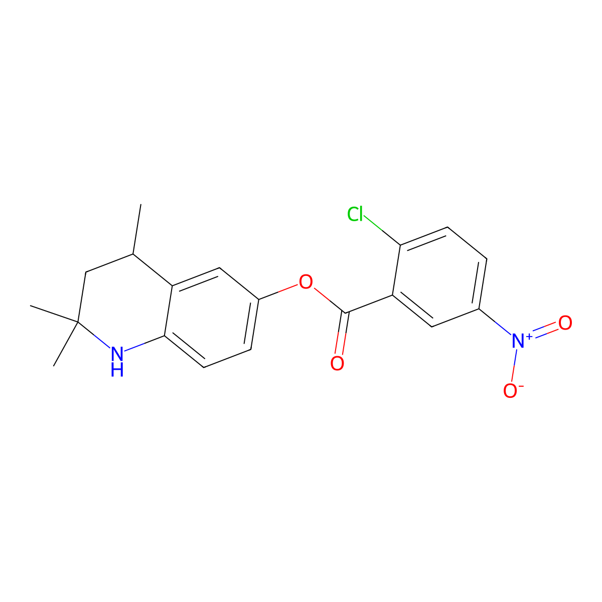 2,2,4-Trimethyl-1,2,3,4-tetrahydroquinolin-6-yl 2-chloro-5-nitrobenzoate molecular structure, CAS 356081-99-7
