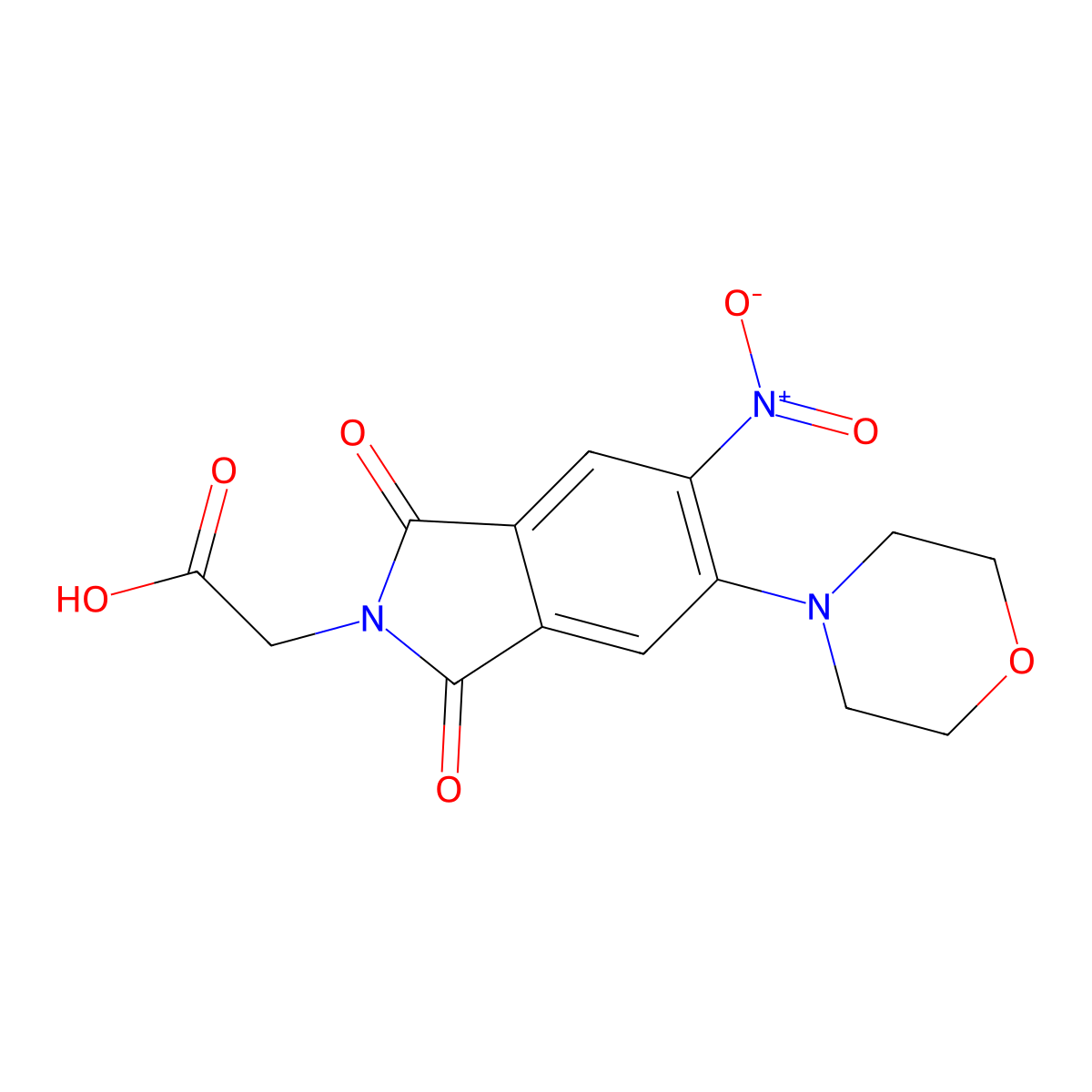 2-(5-Morpholin-4-yl-6-nitro-1,3-dioxoisoindol-2-yl)acetic acid molecular structure, CAS 356082-02-5