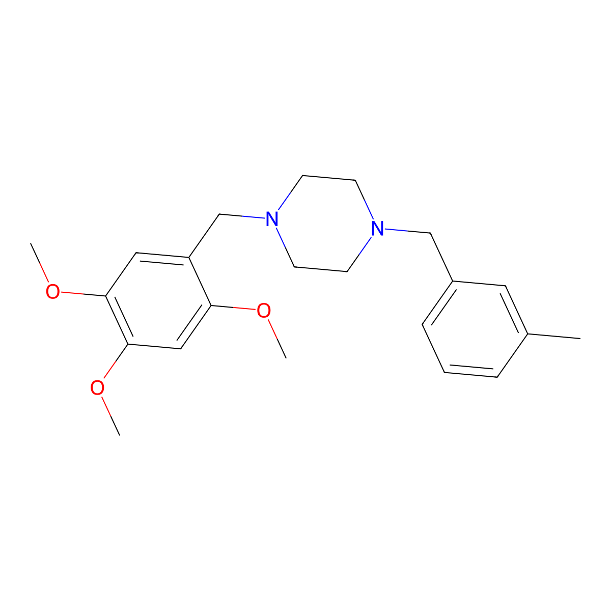 1-(3-Methylbenzyl)-4-(2,4,5-trimethoxybenzyl)piperazine molecular structure, CAS 356082-04-7