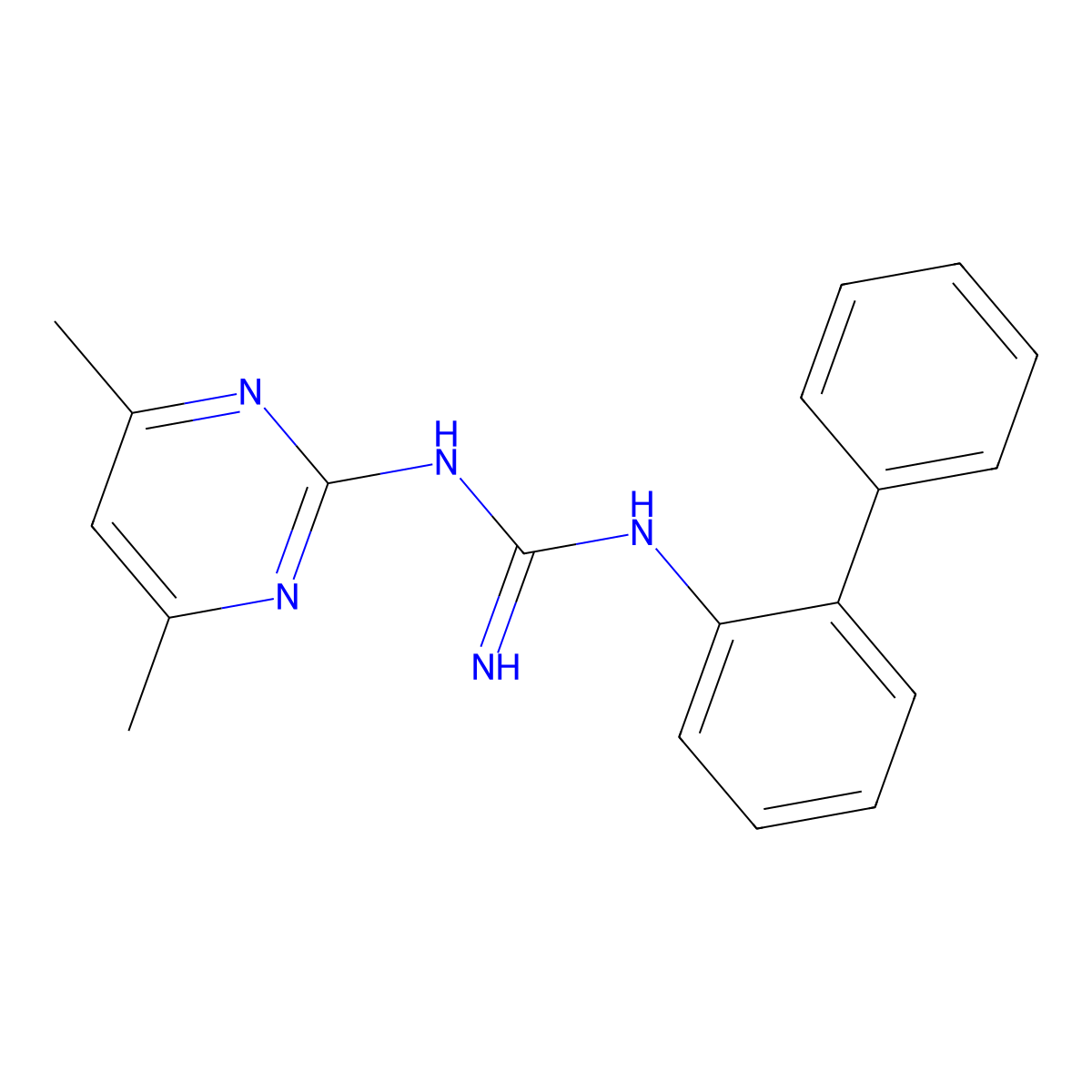 1-([1,1'-Biphenyl]-2-yl)-3-(4,6-dimethylpyrimidin-2-yl)guanidine molecular structure, CAS 356082-07-0