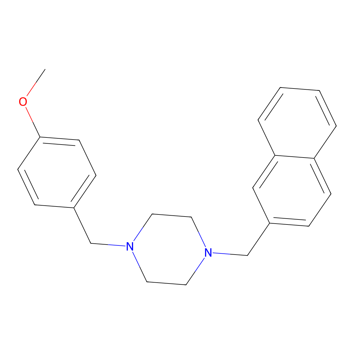 1-[(4-Methoxyphenyl)methyl]-4-(naphthalen-2-ylmethyl)piperazine molecular structure, CAS 356082-38-7