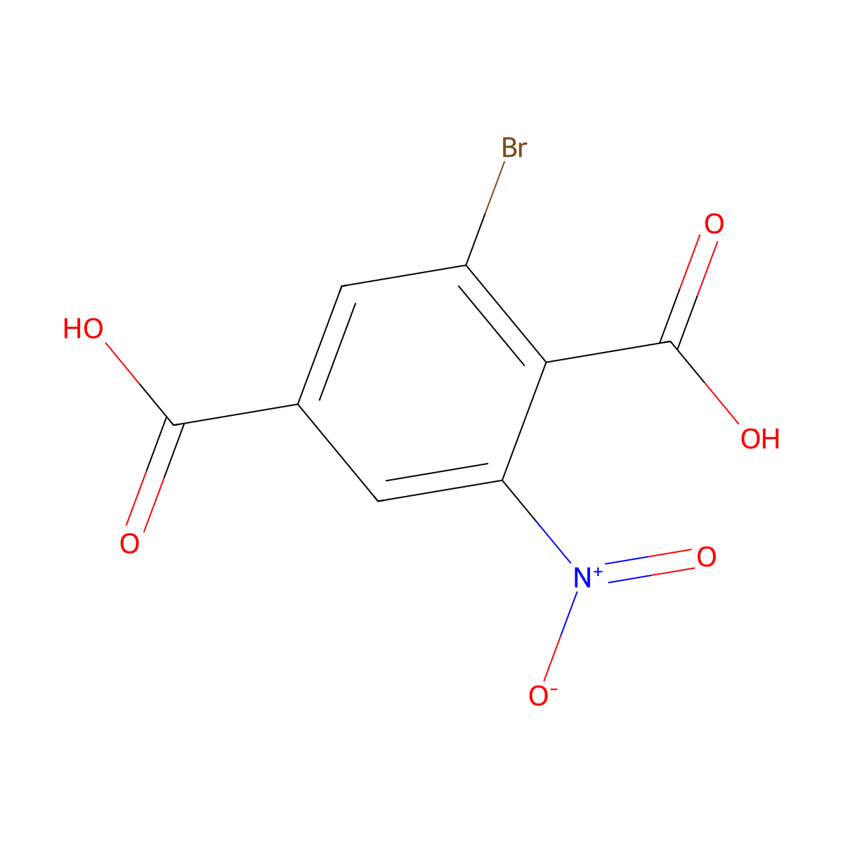 2-Bromo-6-nitroterephthalic acid molecular structure, CAS 356082-44-5