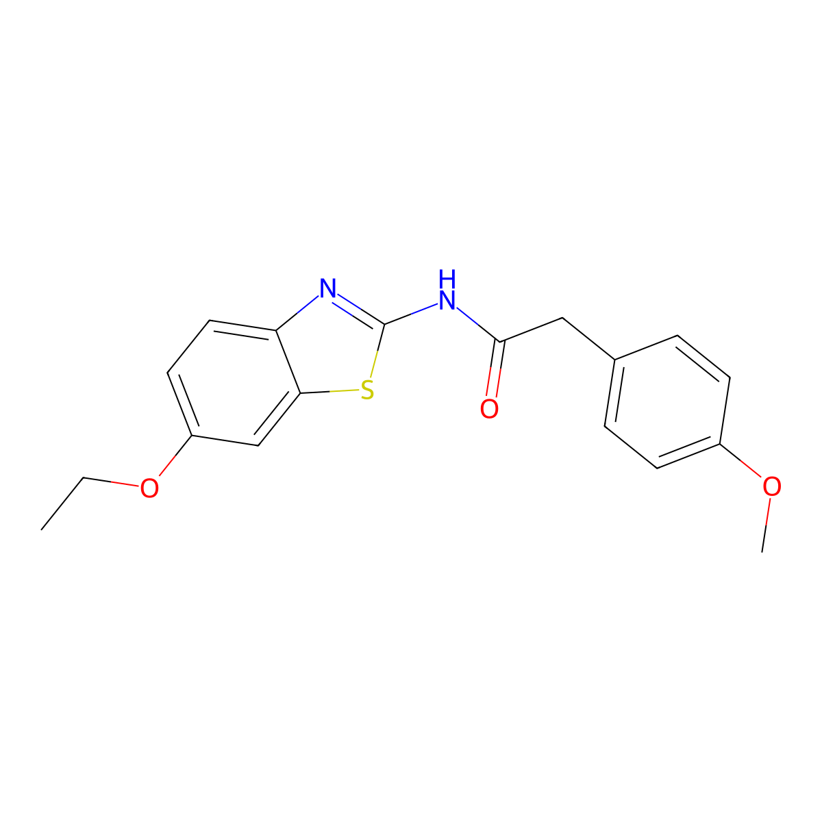 N-(6-ethoxy-1,3-benzothiazol-2-yl)-2-(4-methoxyphenyl)acetamide molecular structure, CAS 356082-46-7