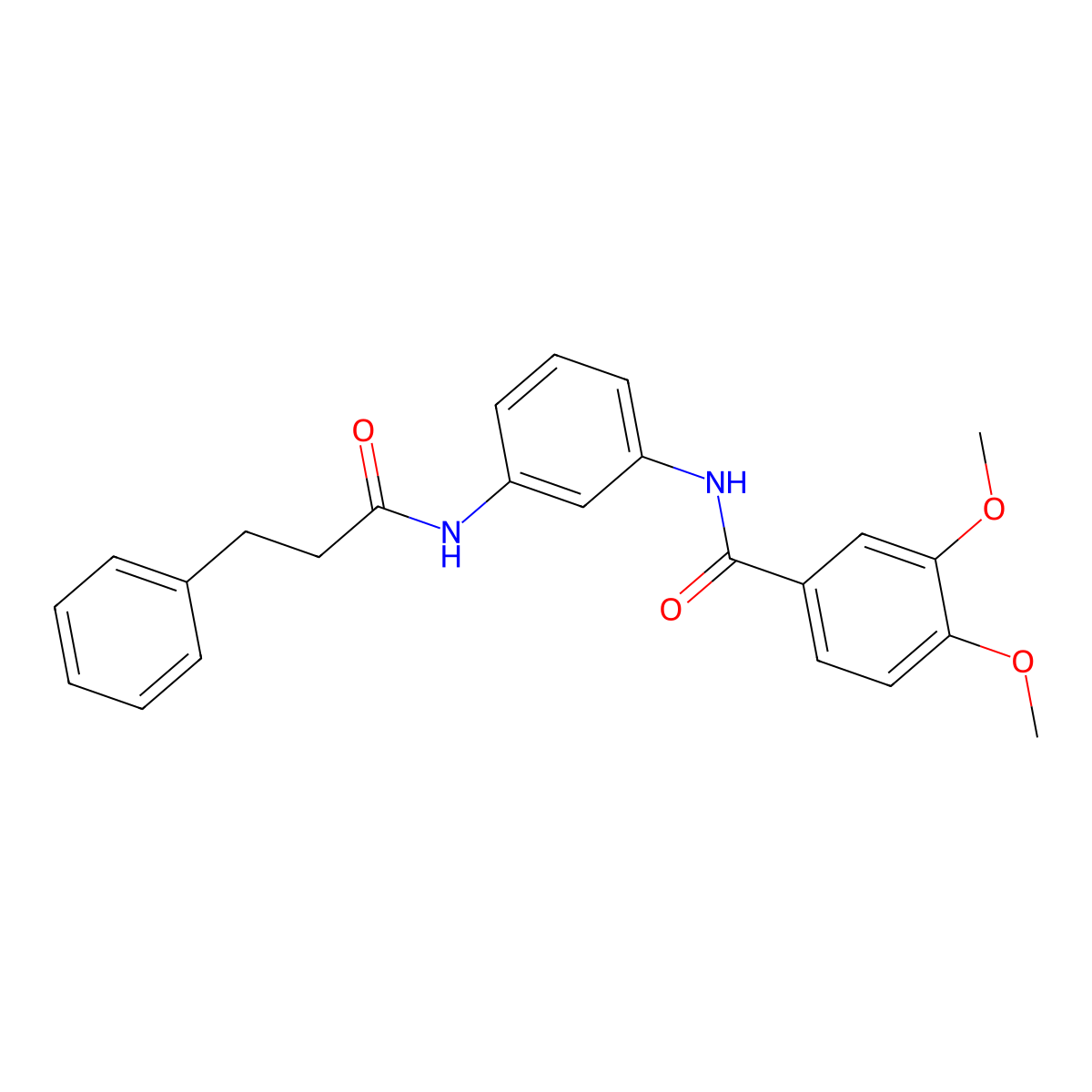 3,4-dimethoxy-N-[3-(3-phenylpropanoylamino)phenyl]benzamide molecular structure, CAS 356082-81-0