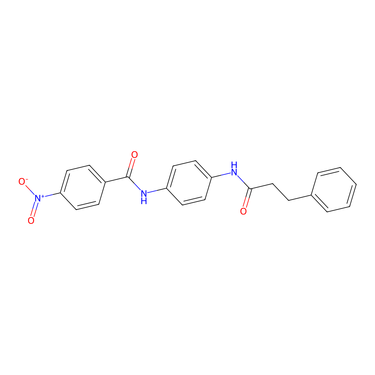 4-nitro-N-[4-(3-phenylpropanoylamino)phenyl]benzamide molecular structure, CAS 356082-85-4