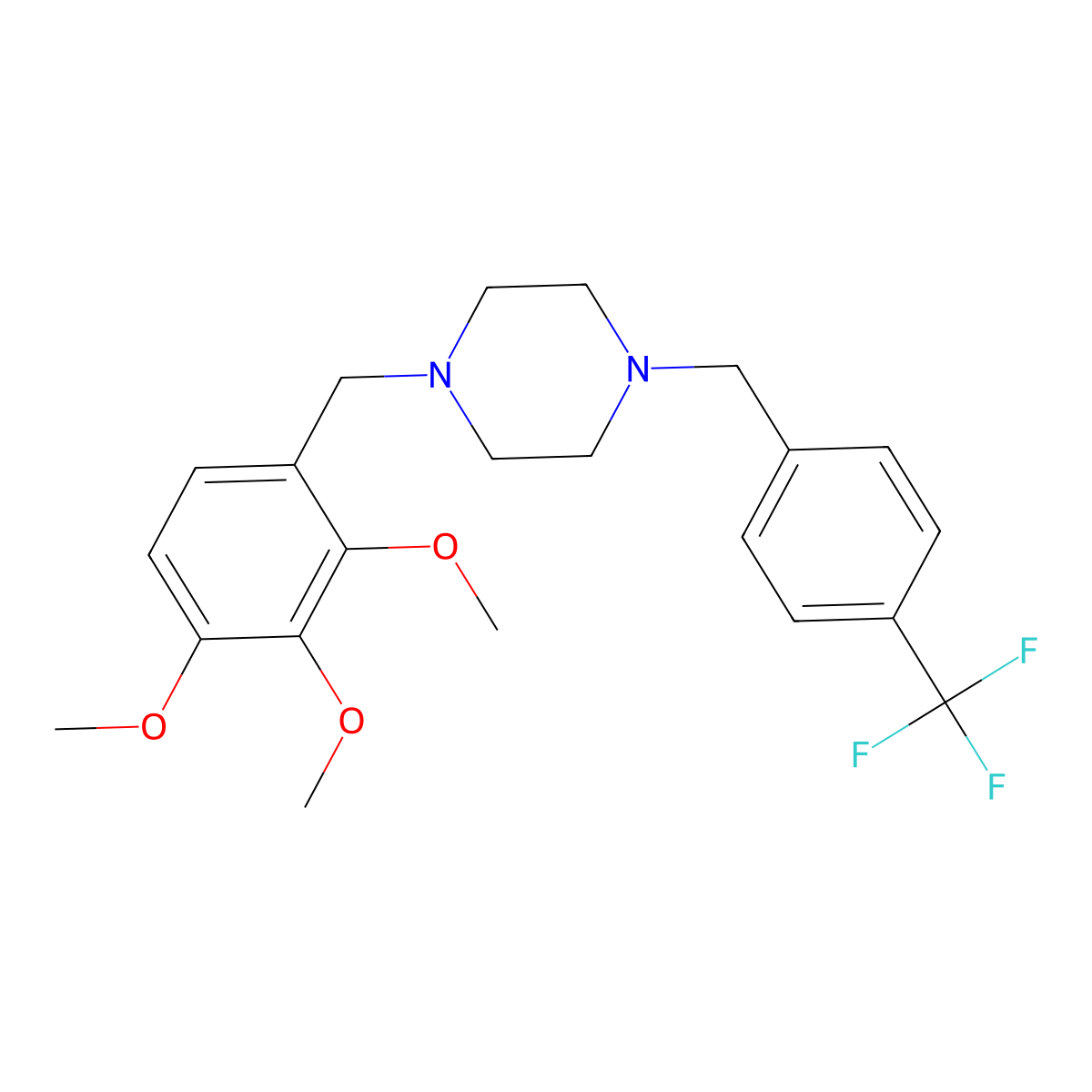 1-[4-(Trifluoromethyl)benzyl]-4-(2,3,4-trimethoxybenzyl)piperazine molecular structure, CAS 356082-98-9