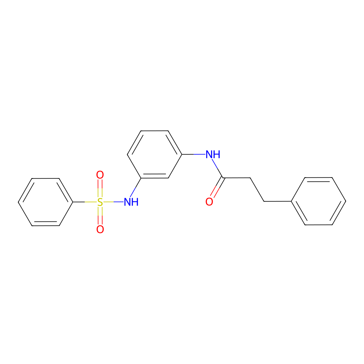 3-phenyl-N-{3-[(phenylsulfonyl)amino]phenyl}propanamide molecular structure, CAS 356083-05-1