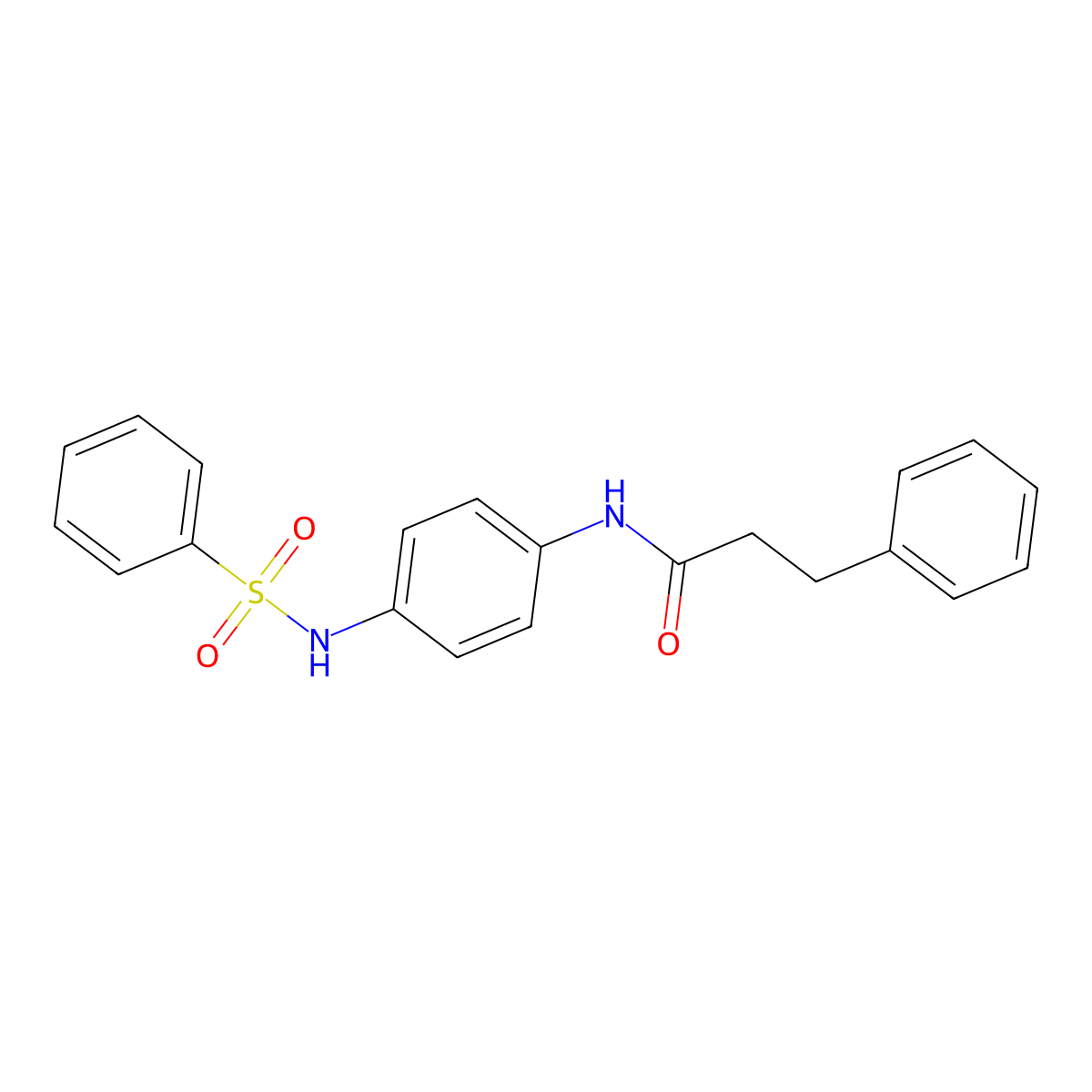 3-phenyl-N-{4-[(phenylsulfonyl)amino]phenyl}propanamide molecular structure, CAS 356083-08-4