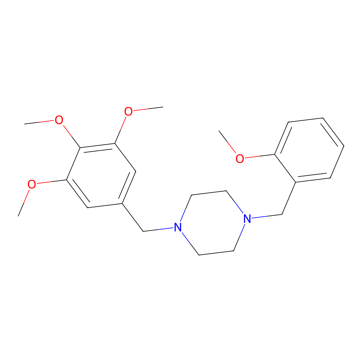 1-[(2-Methoxyphenyl)methyl]-4-[(3,4,5-trimethoxyphenyl)methyl]piperazine molecular structure, CAS 356083-14-2
