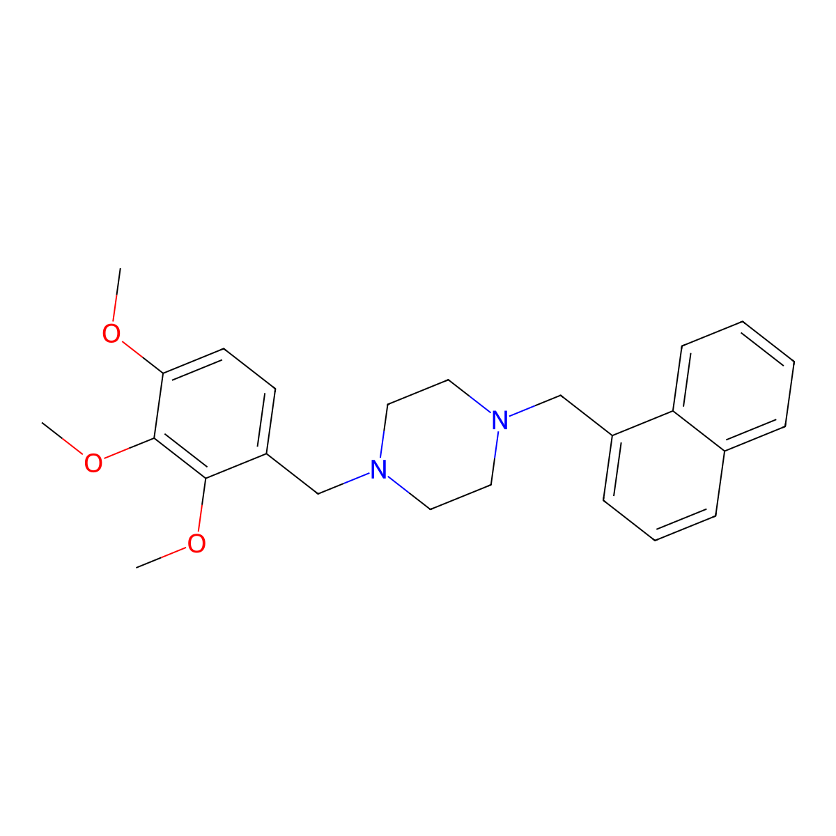 1-(Naphthalen-1-ylmethyl)-4-[(2,3,4-trimethoxyphenyl)methyl]piperazine molecular structure, CAS 356083-21-1
