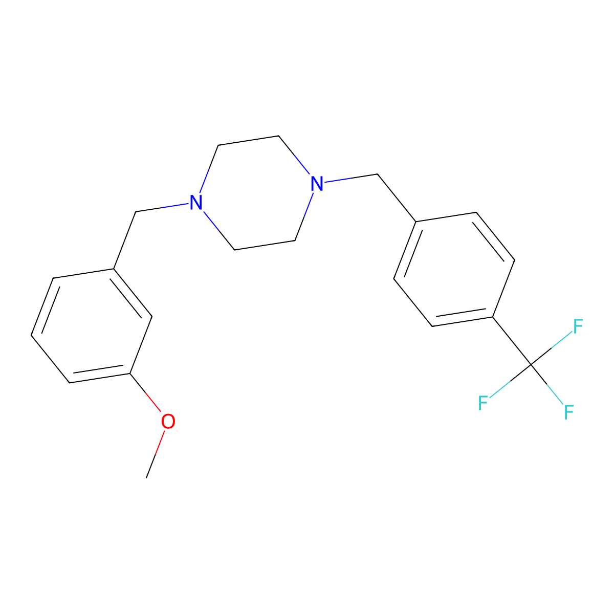 1-(3-Methoxybenzyl)-4-[4-(trifluoromethyl)benzyl]piperazine molecular structure, CAS 356083-24-4