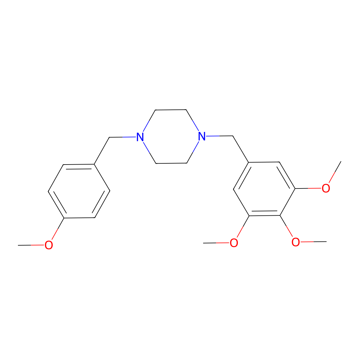 1-(4-Methoxybenzyl)-4-(3,4,5-trimethoxybenzyl)piperazine molecular structure, CAS 356083-43-7