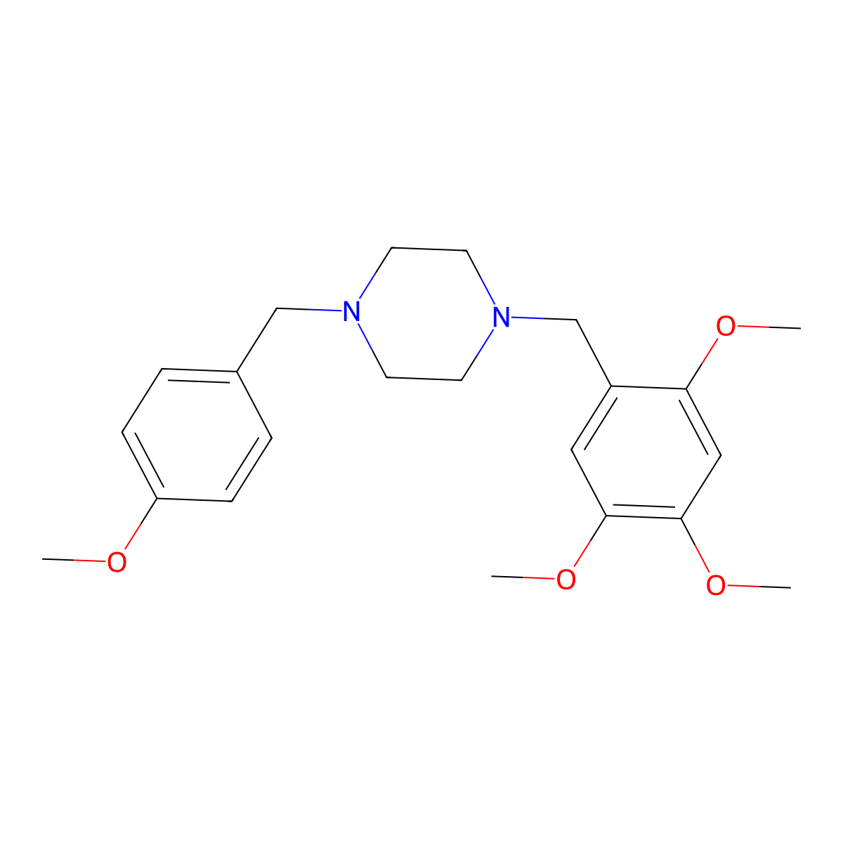 1-(4-Methoxybenzyl)-4-(2,4,5-trimethoxybenzyl)piperazine molecular structure, CAS 356083-46-0