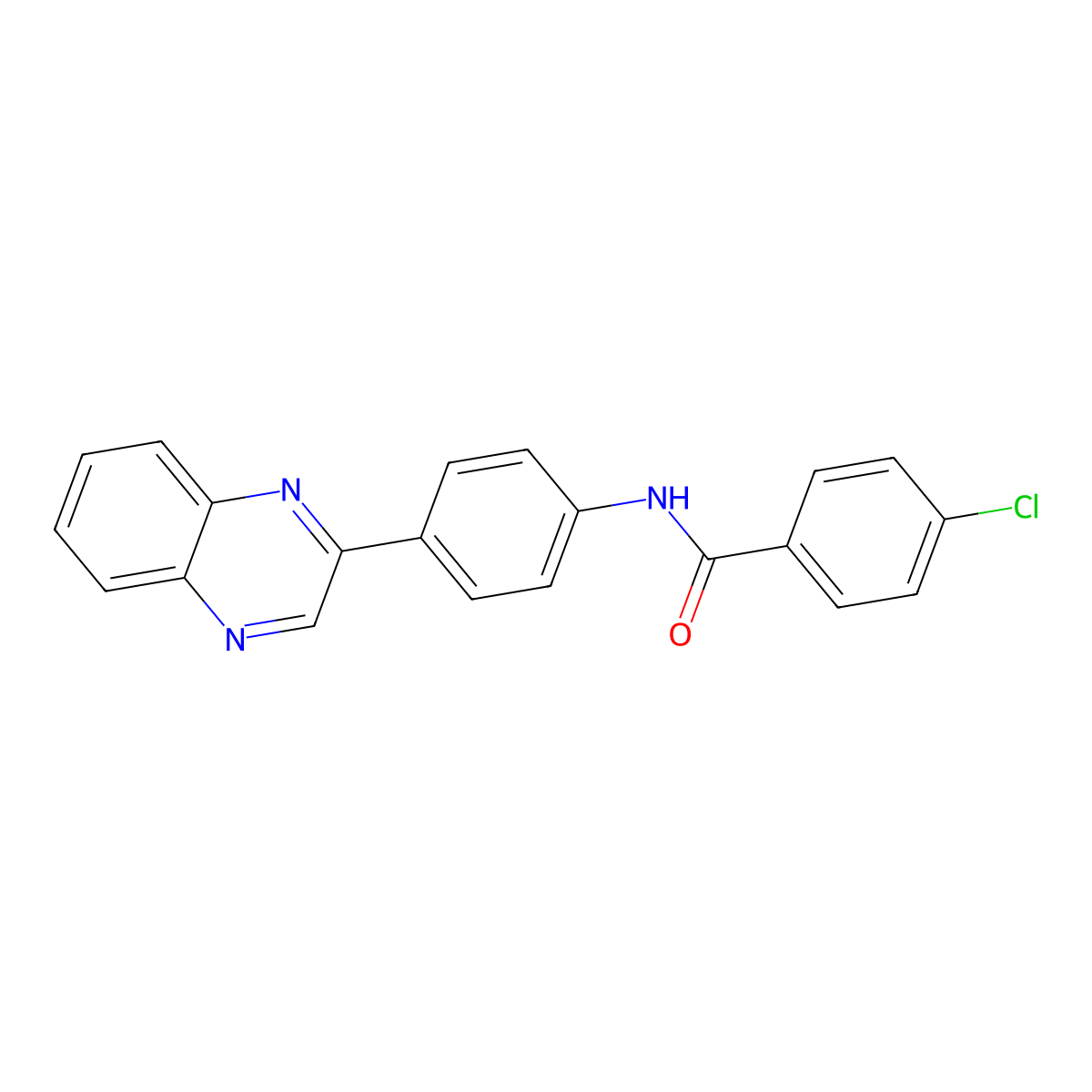 4-chloro-N-(4-quinoxalin-2-ylphenyl)benzamide molecular structure, CAS 356083-47-1