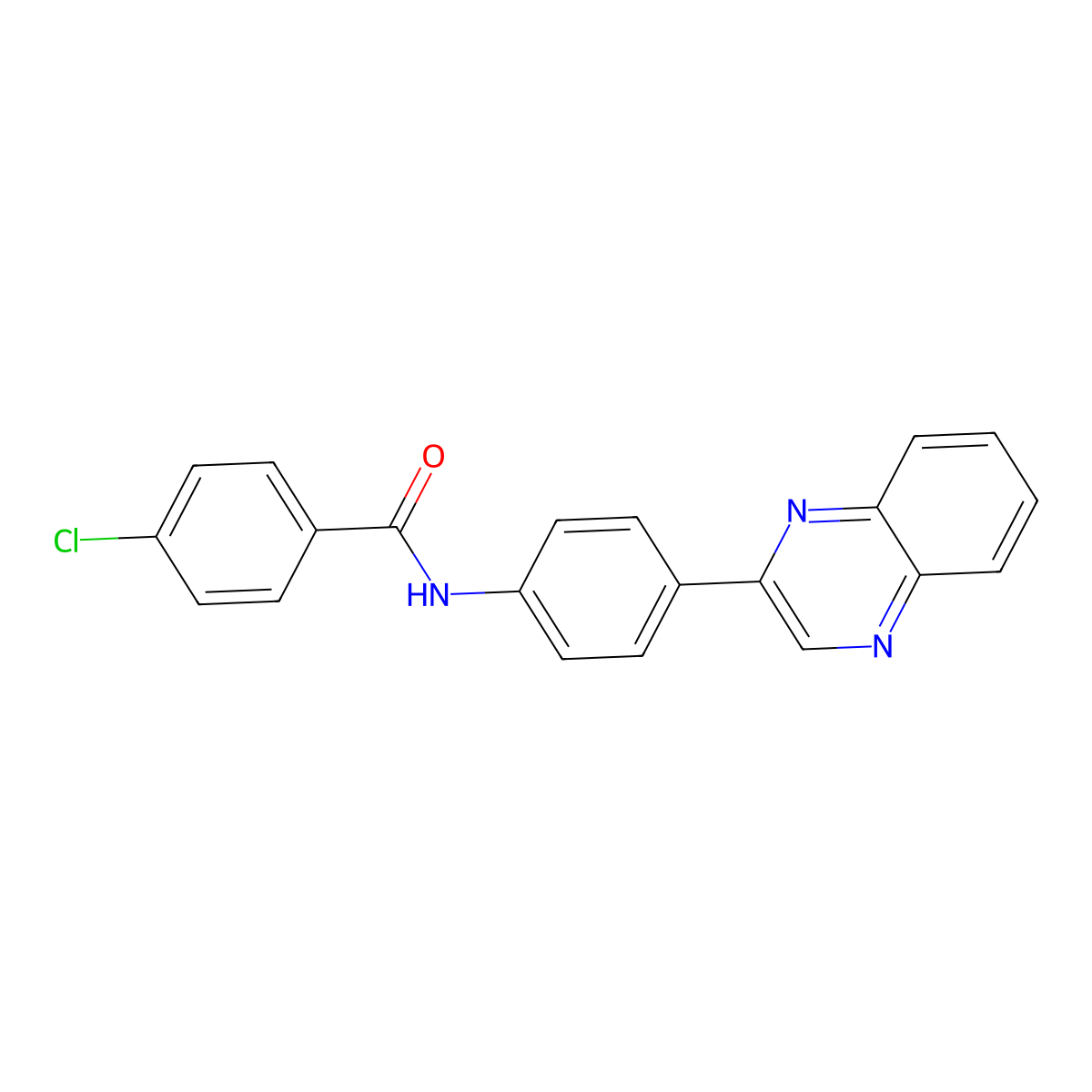 4-chloro-N-(4-quinoxalin-2-ylphenyl)benzamide molecular structure, CAS 356083-47-1