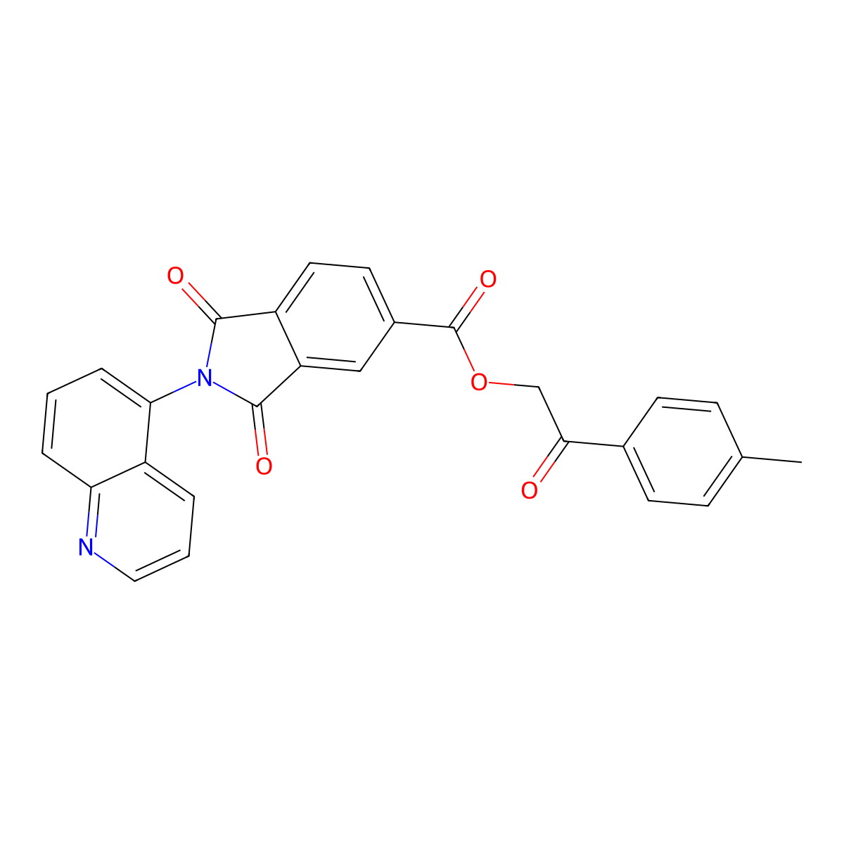 [2-(4-Methylphenyl)-2-oxoethyl] 1,3-dioxo-2-quinolin-5-ylisoindole-5-carboxylate molecular structure, CAS 356083-65-3
