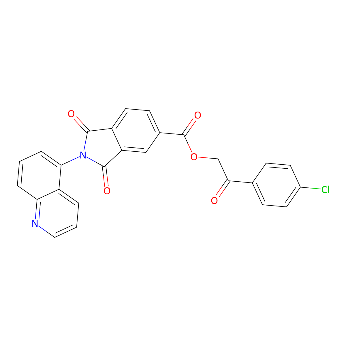2-(4-Chlorophenyl)-2-oxoethyl 1,3-dioxo-2-quinolin-5-ylisoindoline-5-carboxylate molecular structure, CAS 356083-68-6