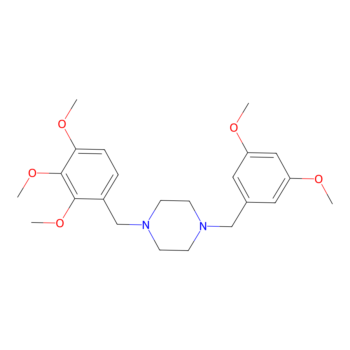 1-[(3,5-Dimethoxyphenyl)methyl]-4-[(2,3,4-trimethoxyphenyl)methyl]piperazine molecular structure, CAS 356083-76-6