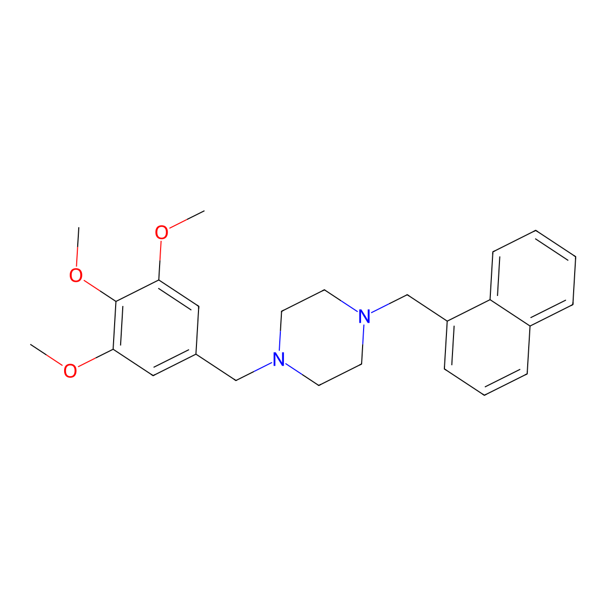 1-(Naphthalen-1-ylmethyl)-4-[(3,4,5-trimethoxyphenyl)methyl]piperazine molecular structure, CAS 356084-05-4
