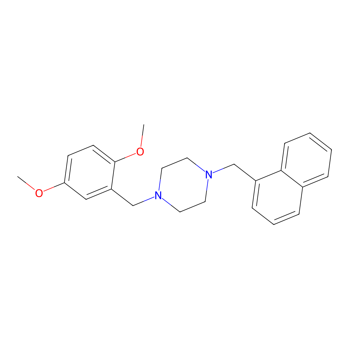1-[(2,5-Dimethoxyphenyl)methyl]-4-(naphthalen-1-ylmethyl)piperazine molecular structure, CAS 356084-08-7