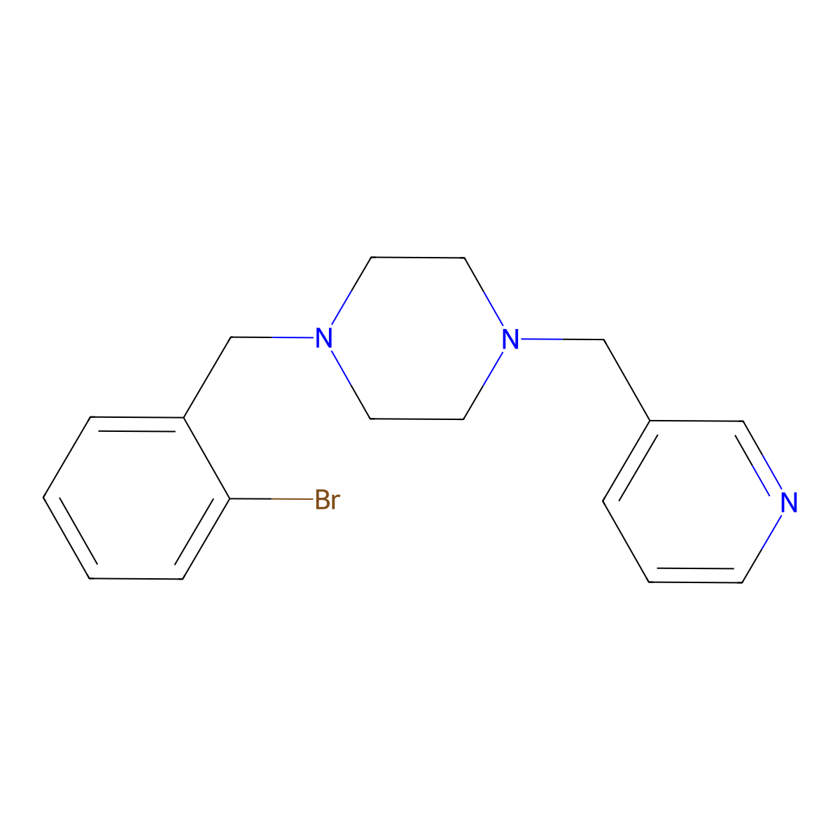 1-(2-Bromobenzyl)-4-(pyridin-3-ylmethyl)piperazine molecular structure, CAS 356084-32-7