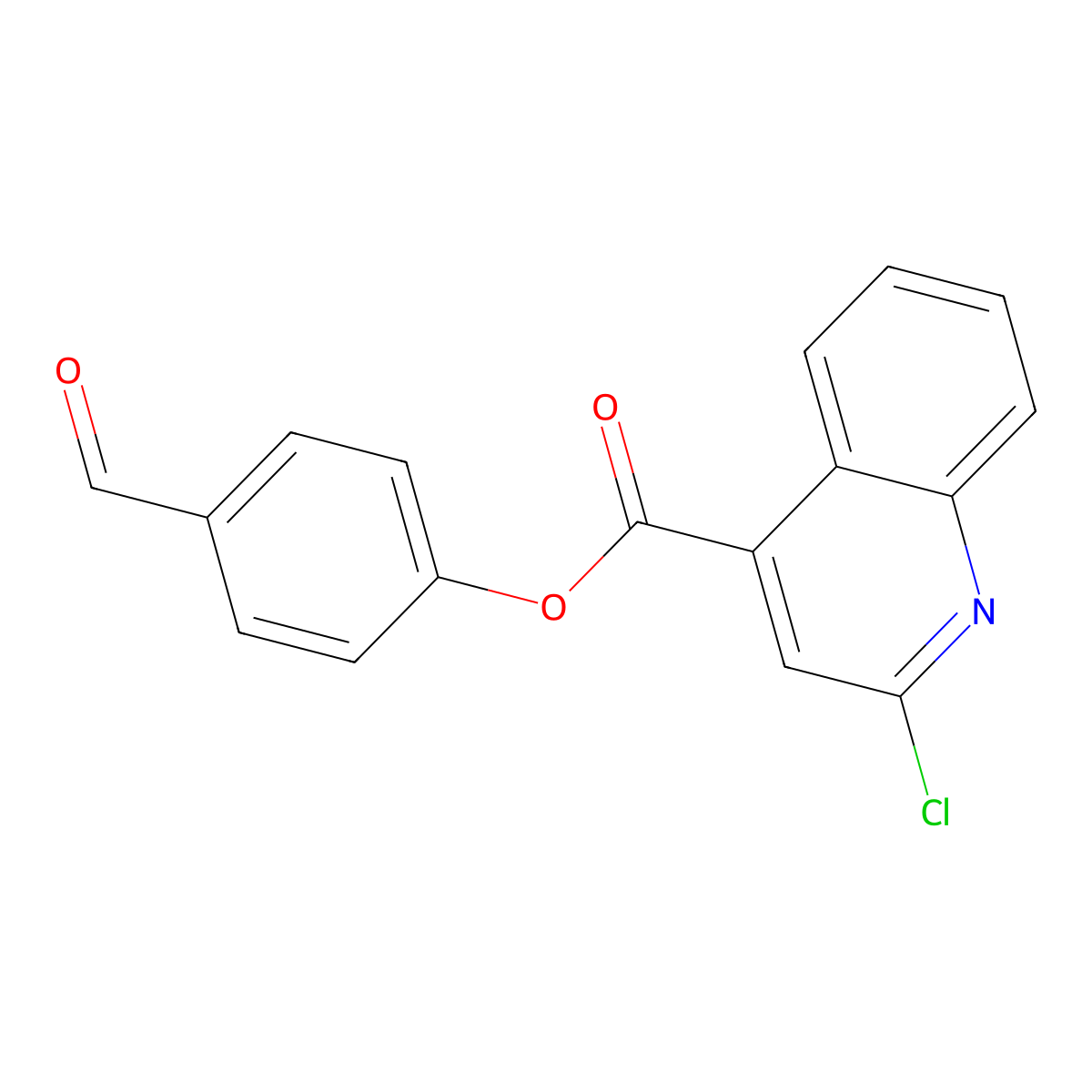4-Formylphenyl 2-chloroquinoline-4-carboxylate molecular structure, CAS 356084-55-4