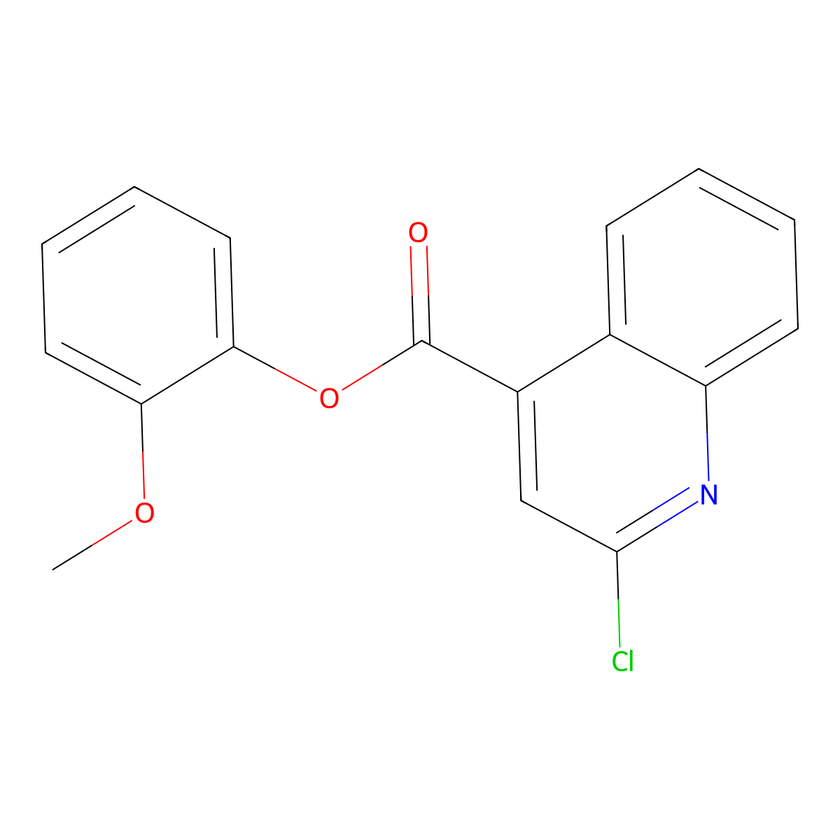 (2-Methoxyphenyl) 2-chloroquinoline-4-carboxylate molecular structure, CAS 356084-59-8