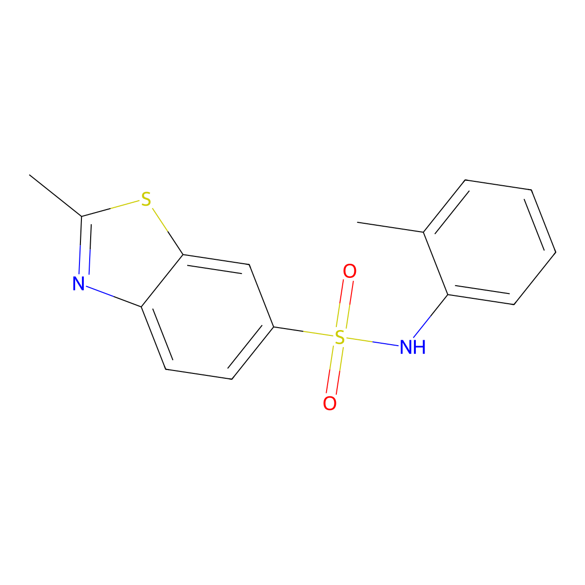 2-Methyl-N-(2-methylphenyl)-1,3-benzothiazole-6-sulfonamide molecular structure, CAS 356084-67-8