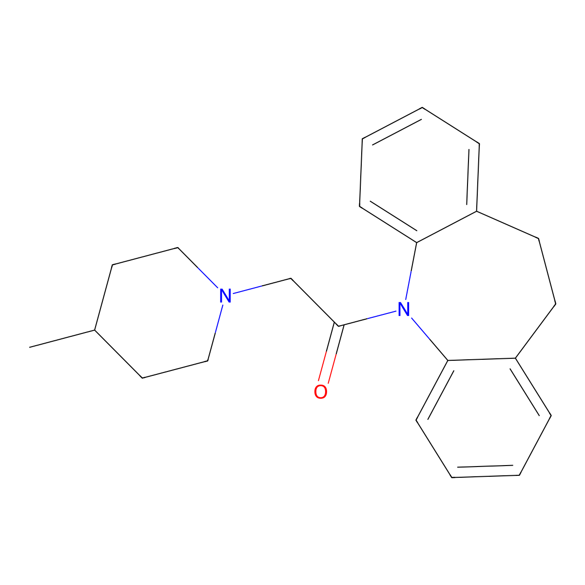 1-(5,6-Dihydrobenzo[b][1]benzazepin-11-yl)-2-(4-methylpiperidin-1-yl)ethanone molecular structure, CAS 356084-69-0