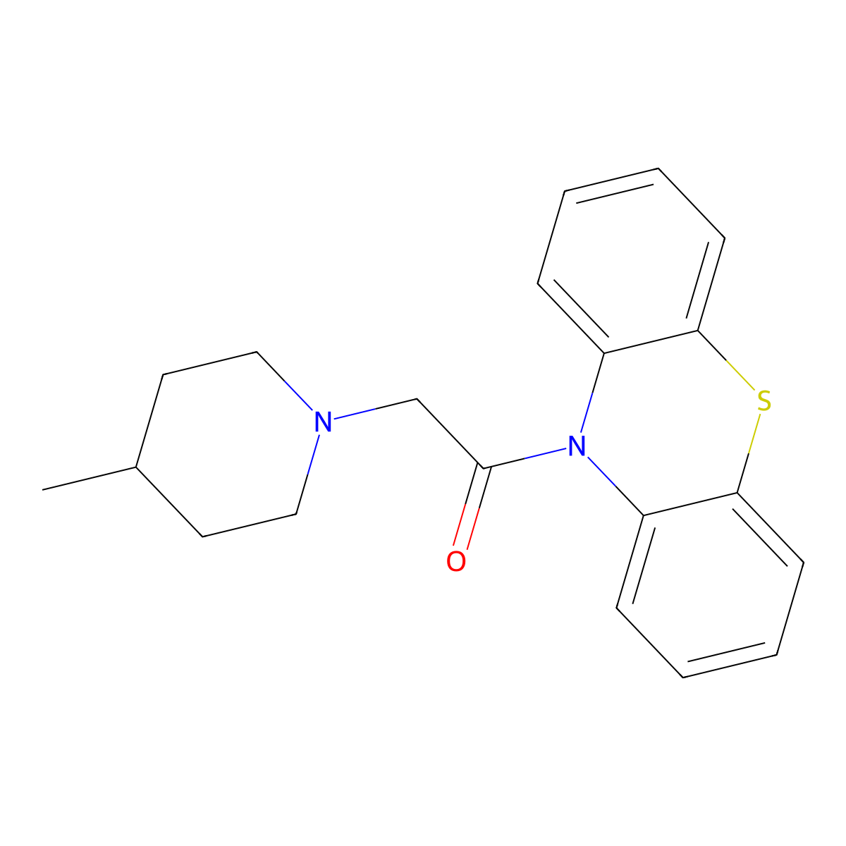 10-[(4-methyl-1-piperidinyl)acetyl]-10H-phenothiazine molecular structure, CAS 356084-73-6