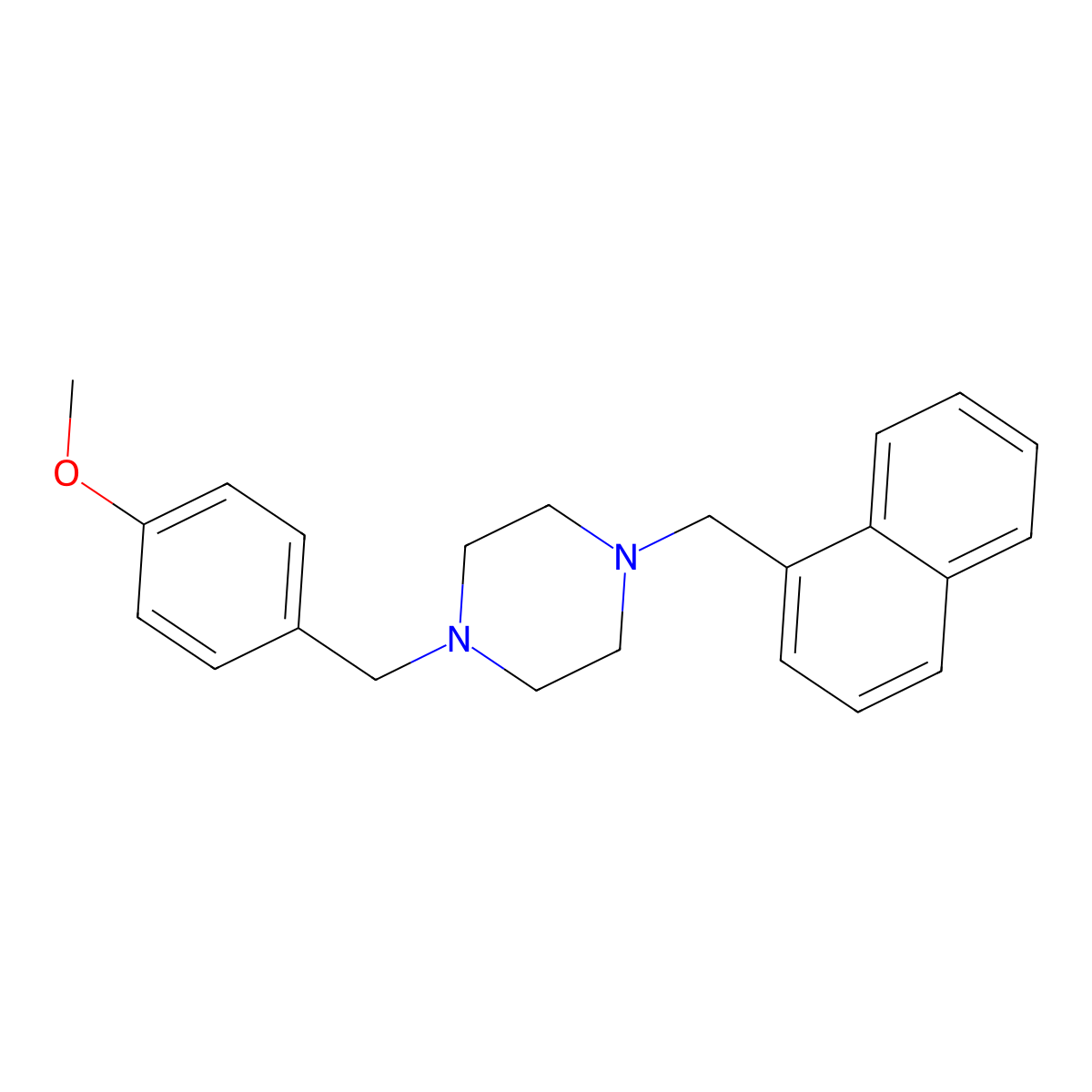 1-(4-Methoxybenzyl)-4-(naphthalen-1-ylmethyl)piperazine molecular structure, CAS 356084-87-2