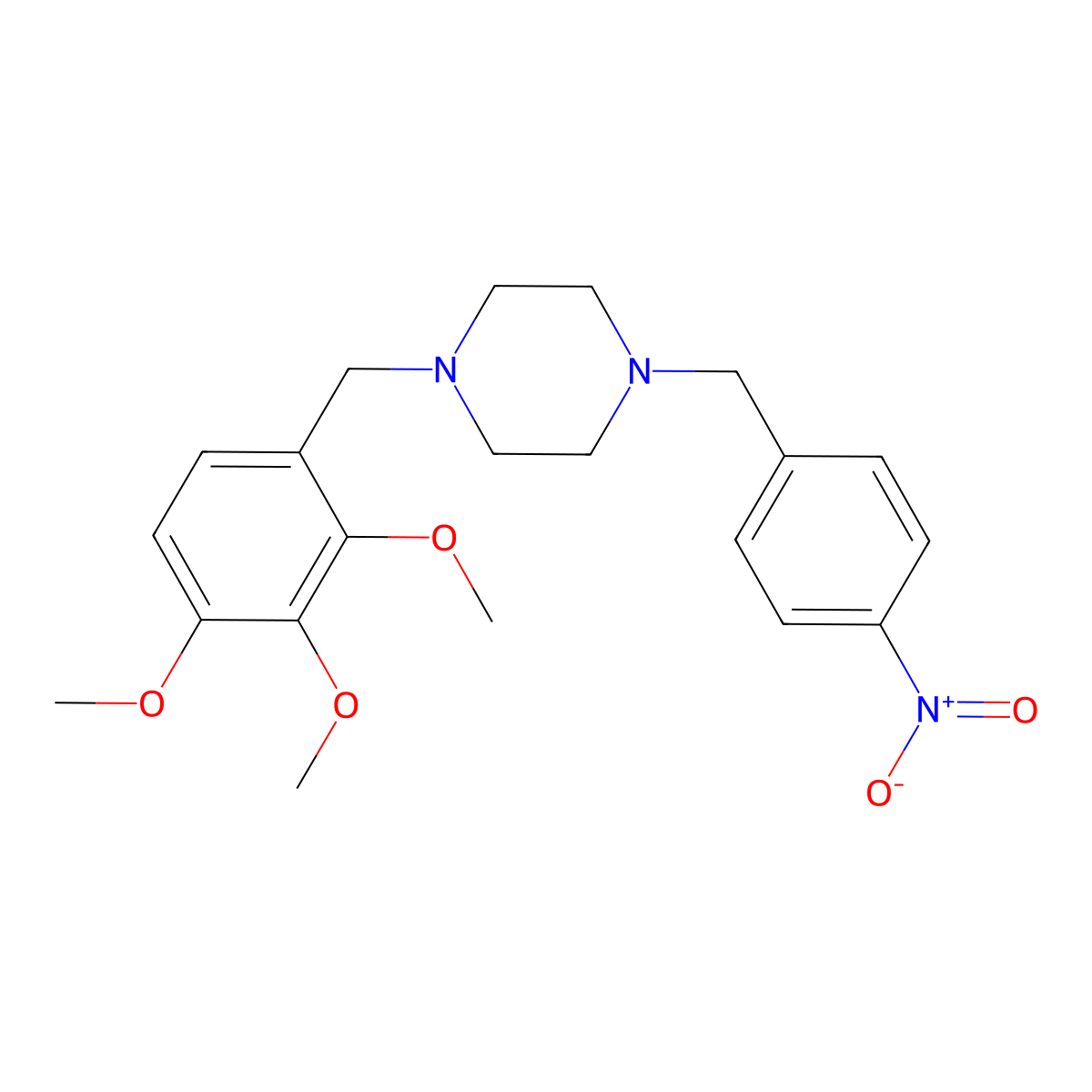 1-[(4-Nitrophenyl)methyl]-4-[(2,3,4-trimethoxyphenyl)methyl]piperazine molecular structure, CAS 356084-91-8