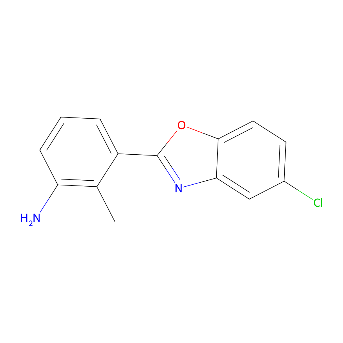 3-(5-Chloro-1,3-benzoxazol-2-yl)-2-methylaniline molecular structure, CAS 356085-14-8