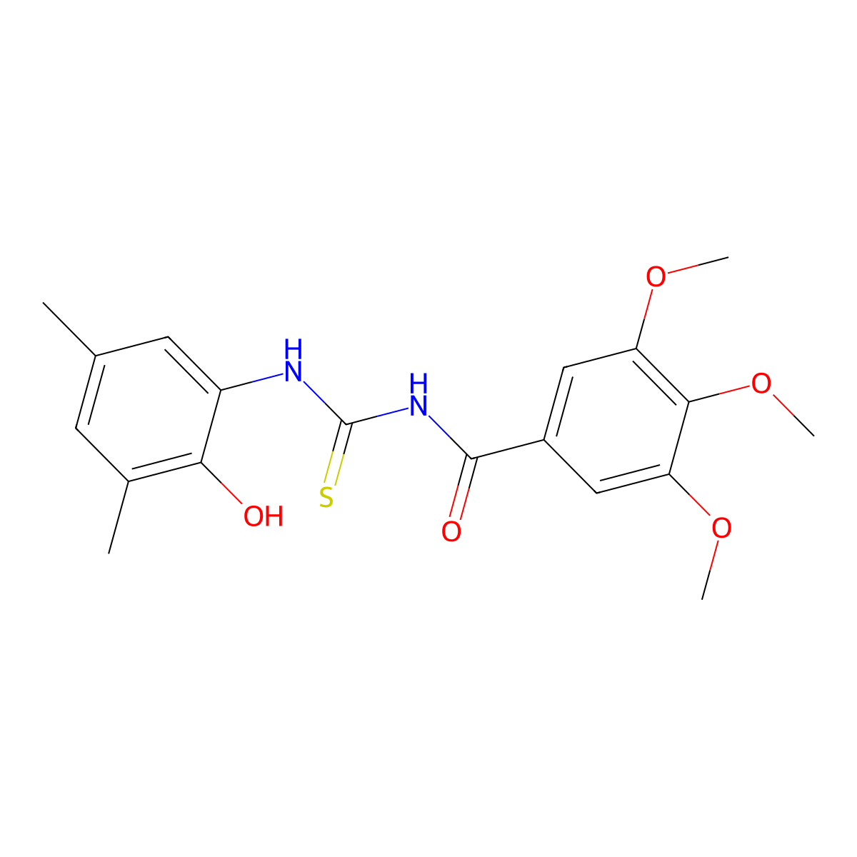 N-[(2-hydroxy-3,5-dimethylphenyl)carbamothioyl]-3,4,5-trimethoxybenzamide molecular structure, CAS 356085-16-0