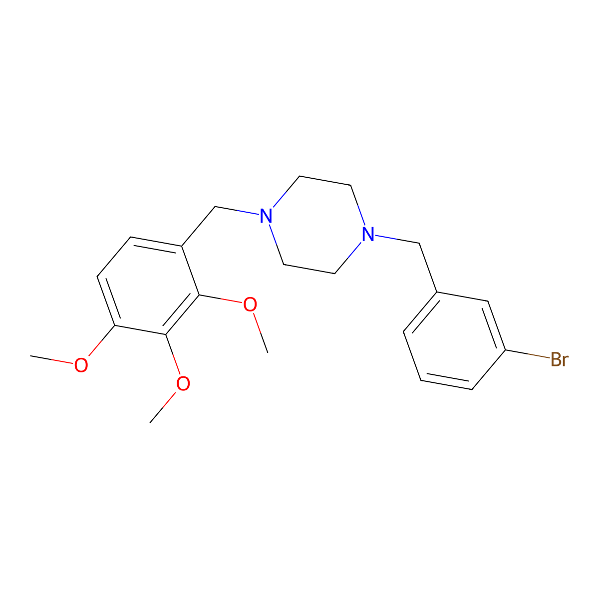 1-[(3-Bromophenyl)methyl]-4-[(2,3,4-trimethoxyphenyl)methyl]piperazine molecular structure, CAS 356085-22-8