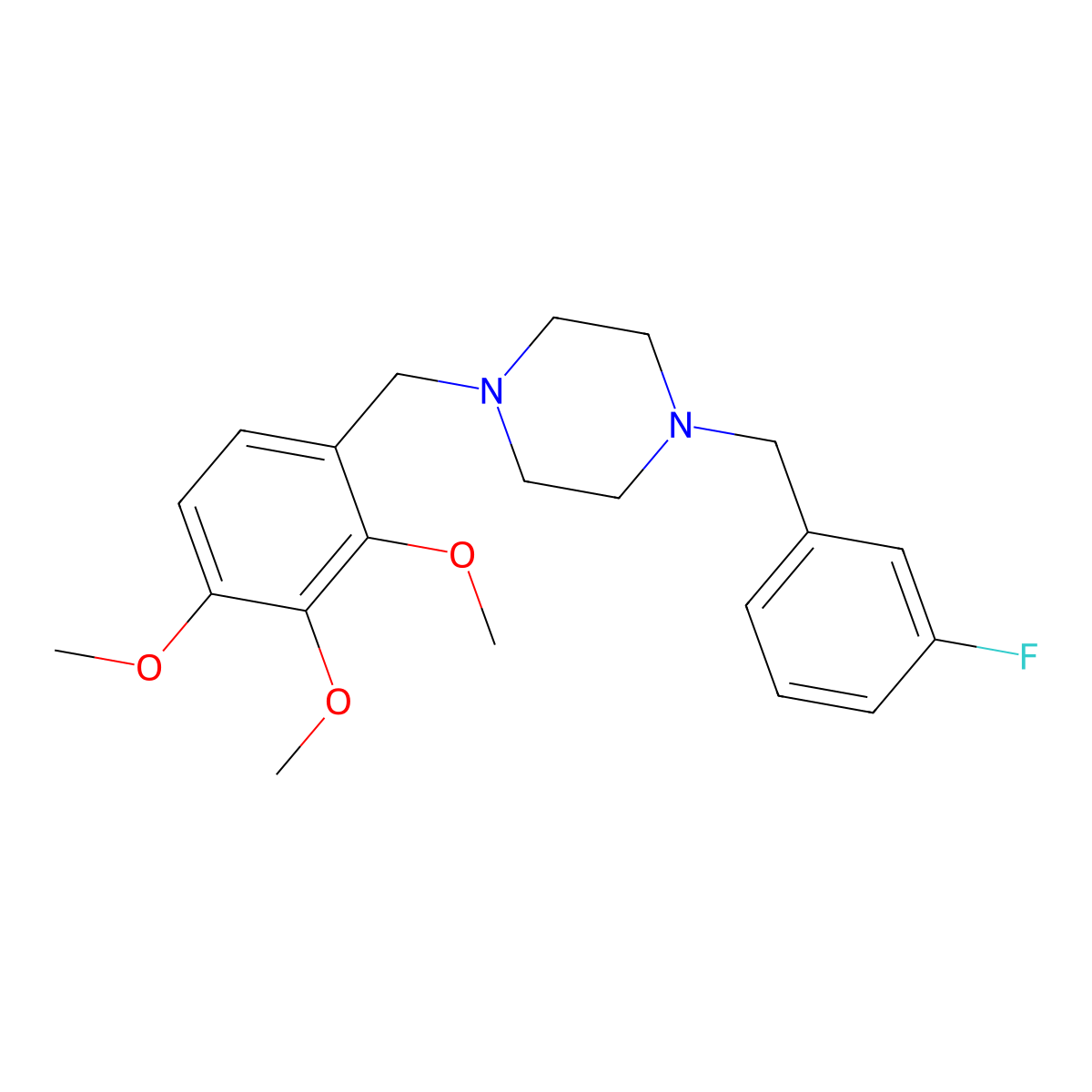 1-(3-Fluorobenzyl)-4-(2,3,4-trimethoxybenzyl)piperazine molecular structure, CAS 356085-28-4