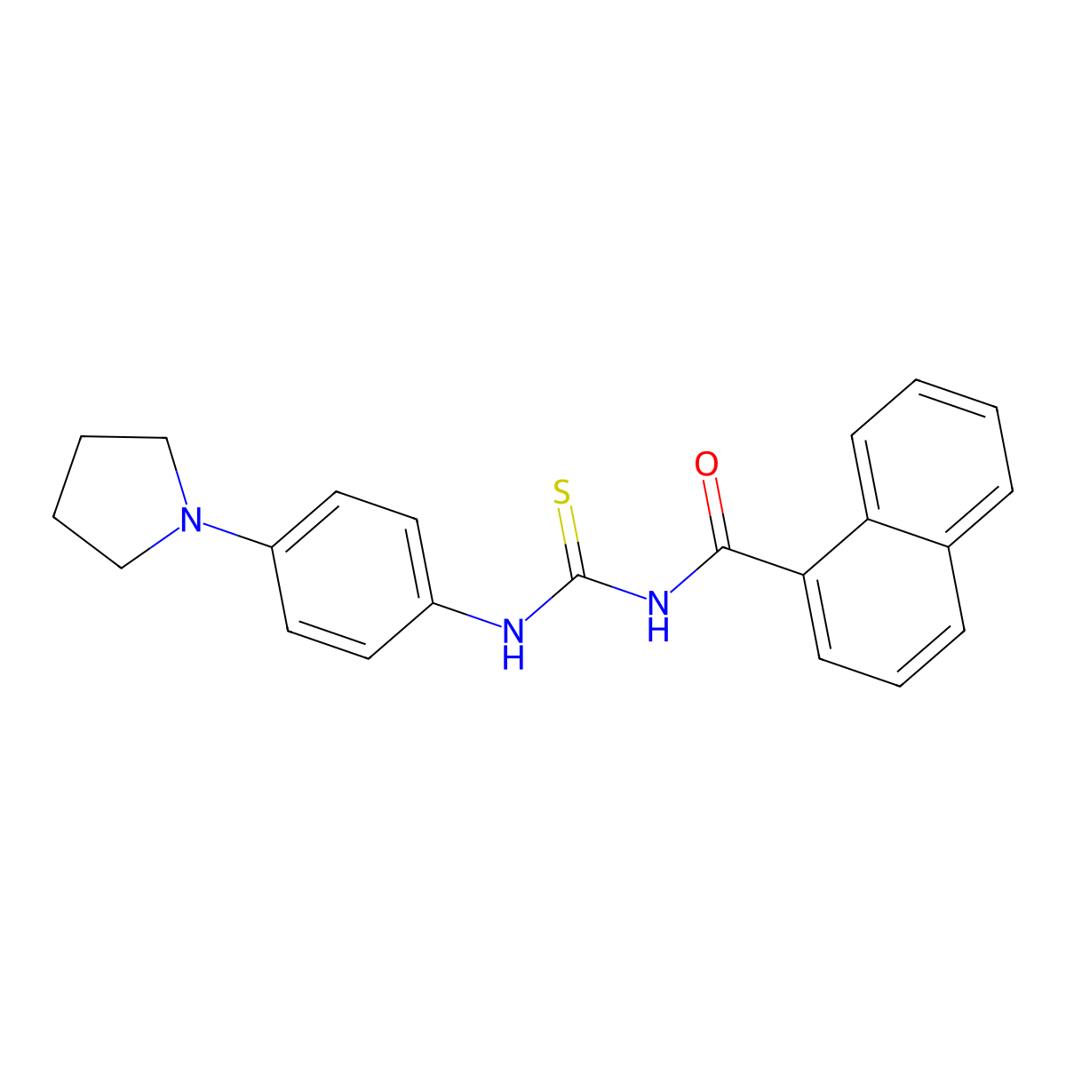 N-[(4-pyrrolidin-1-ylphenyl)carbamothioyl]naphthalene-1-carboxamide molecular structure, CAS 356085-39-7