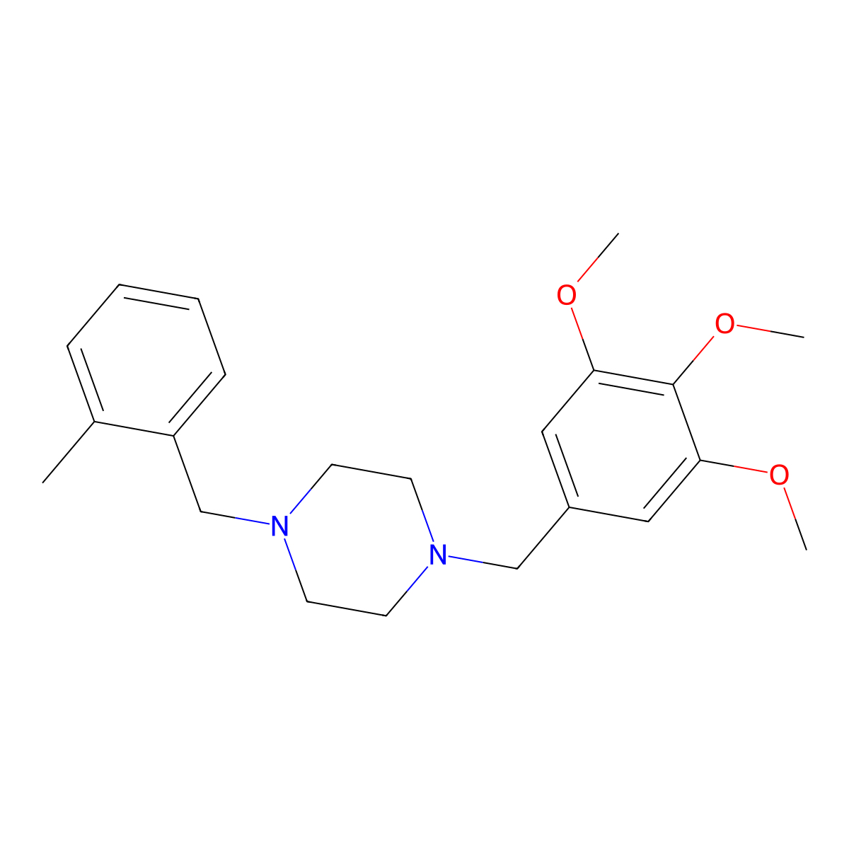 1-[(2-Methylphenyl)methyl]-4-[(3,4,5-trimethoxyphenyl)methyl]piperazine molecular structure, CAS 356085-42-2