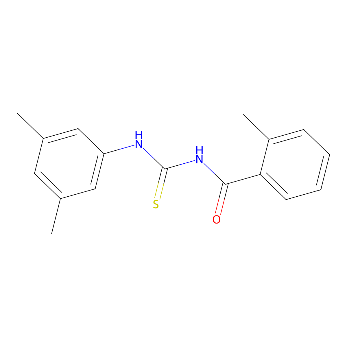 N-[(3,5-dimethylphenyl)carbamothioyl]-2-methylbenzamide molecular structure, CAS 356085-49-9